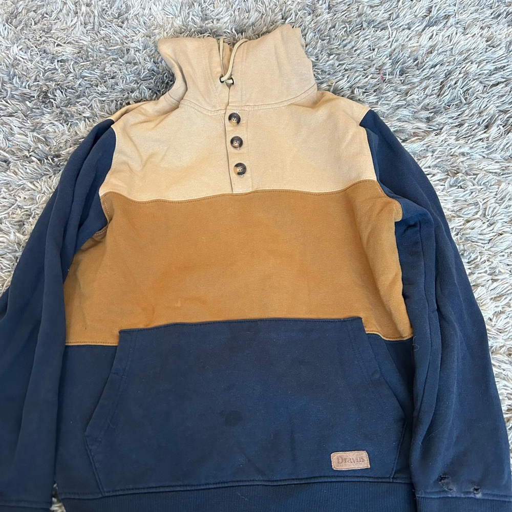 Men's Colorblock Sweatshirt - Blue and Tan